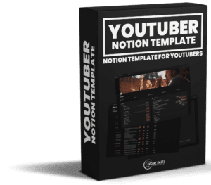 YouTuber Notion Template product box mockup